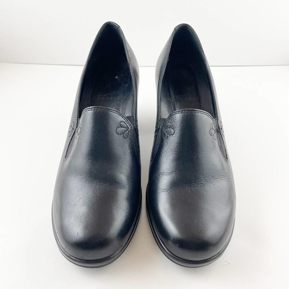 Dansko Beth Pumps Heels Black Nappa Leather Slip On Womens Size EU39/US 8.5-9